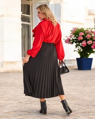 Royalfashion Plisovaná midi sukně pro ženy VELIKOST PLUS