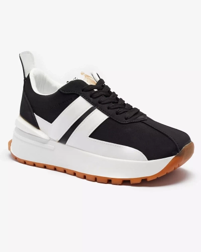 Černá dámská sportovní obuv z ekokůže s barevnými vsadkami Tifora- Obuv