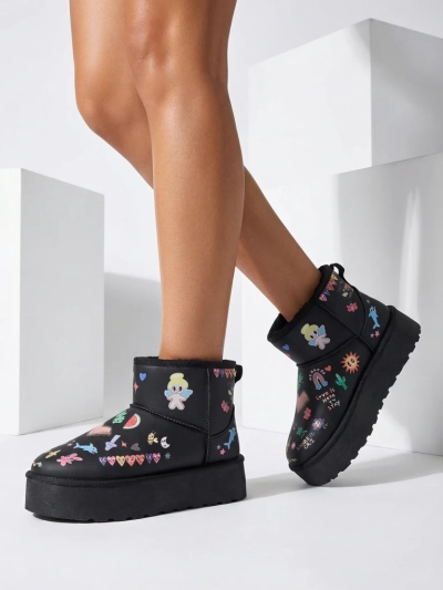 Royalfashion Krátké sněhové boty ve stylu ženských bot s nálepkami Hanaga