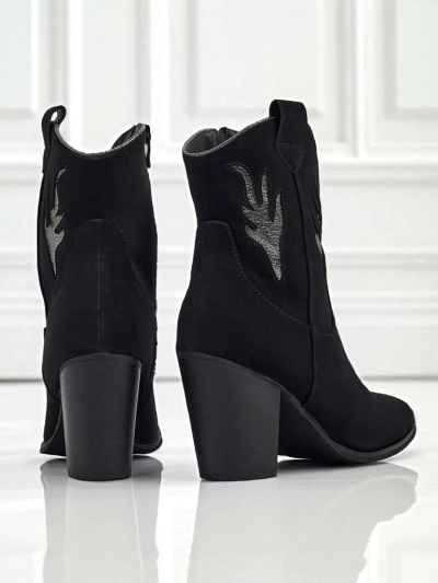 Kovbojky dámské na podpatku s ozdobnými vložkami Cendria