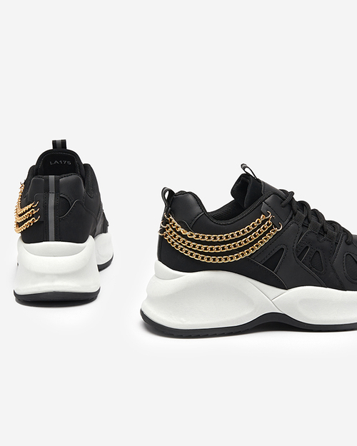 OUTLET Чорне жіноче спортивне взуття з ланцюжками Kermona - Взуття