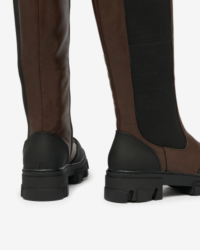 Royalfashion Tmavě hnědé dámské polobotky Blyss