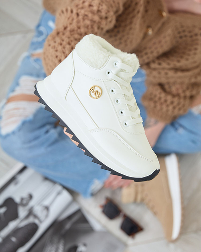 Royalfashion Жіночі утеплені спортивні черевики білого кольору Cerrto