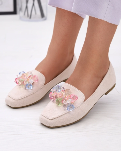 Бежеві жіночі мокасини з екозамші Gepossa- Footwear