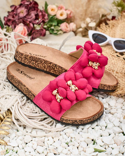 Royalfashion Жіночі шльопанці з золотими ведмедиками та квітами Isaralle