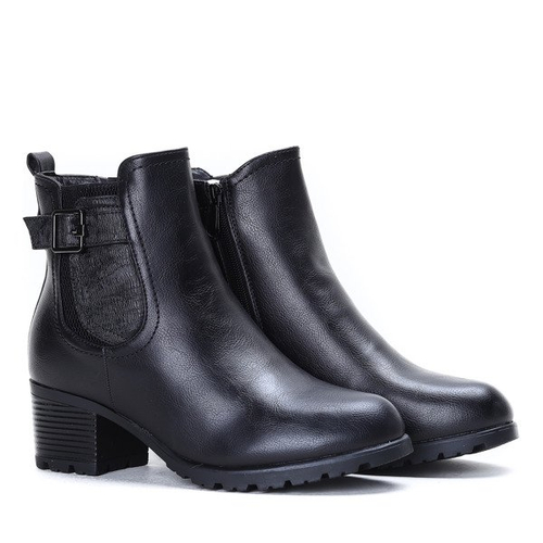 Czarne botki na słupku The Weekend - Obuwie