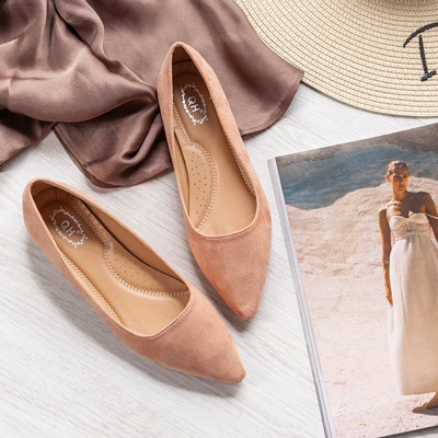 Рожеві балетки з завуженим носком Revissela - Взуття