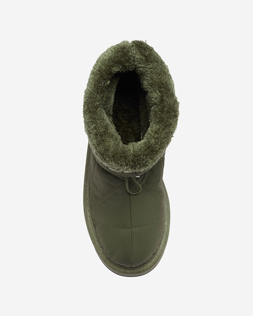 Темно-зелені жіночі утеплені черевики a'la snow boots Kaliolen - Взуття