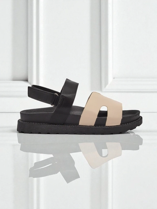 Сандалі жіночі на танкетці Hera Azzurro з екошкіри графітові на літо