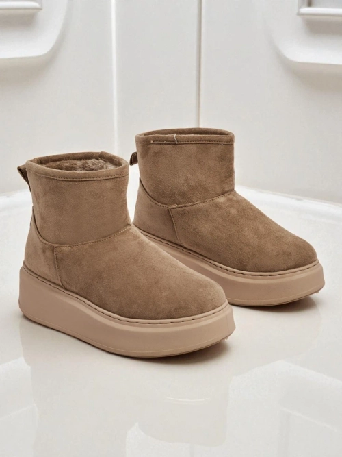 Короткі жіночі черевики а-ля снігоходи з пристібною халявою Elizze