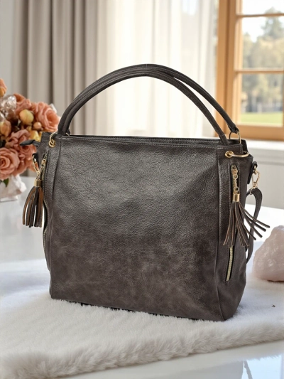 Dámská kožená kabelka Artemida Vera – šedá elegance a funkčnost