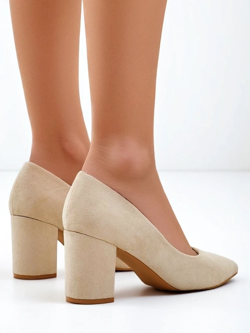 Royalfashion Жіночі еко-саметні туфлі на підборах Ugandes