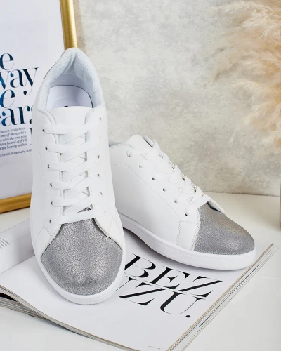 Dámské tenisky Royalfashion Calista stříbrno-bílé stylové eko kůže