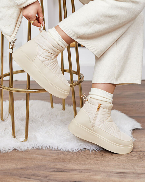 Royalfashion Dámské sněhule v krémové barvě Armeda