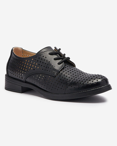Ажурні чорні жіночі напівчеревики з екошкіри Azedvo- Footwear