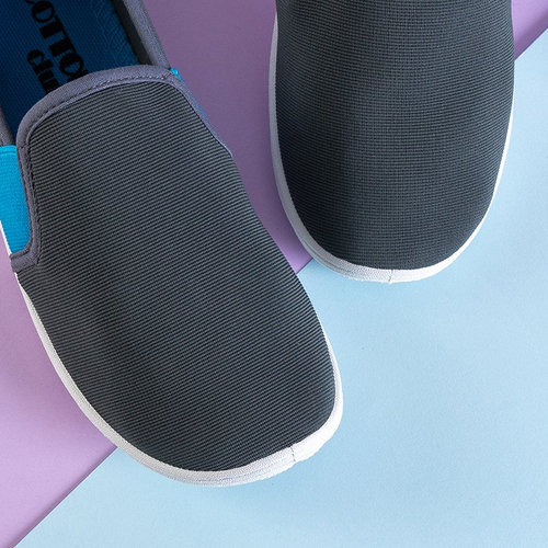 Сірі жіночі сліпони з блакитними вставками Molara