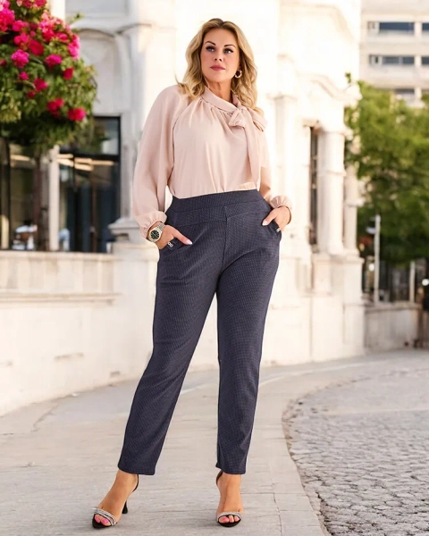 Royalfashion Dámské zateplené puntíkované tregíny