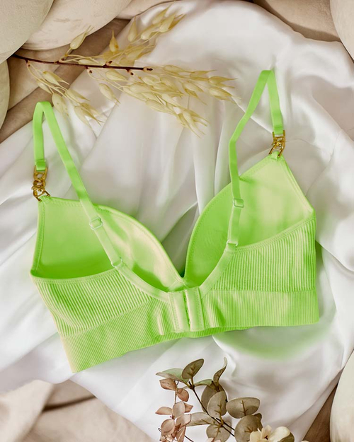 Royalfashion Бюстгальтер жіночий ребристий з декоративними бретелями