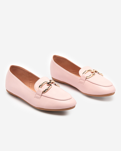 Рожеві жіночі лофери з екошкіри Kesine