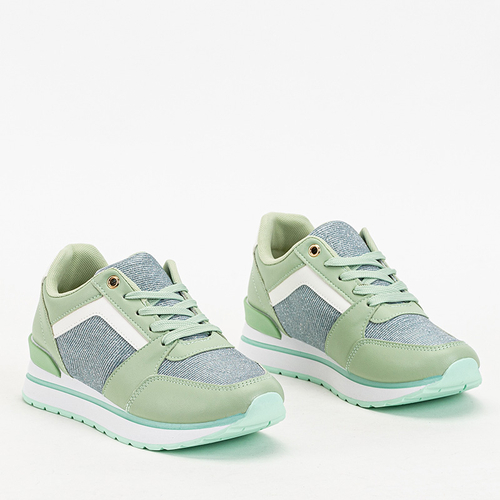 Зелені жіночі кросівки з блискітками Berilan