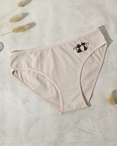 Бежеві бавовняні жіночі трусики - Білизна