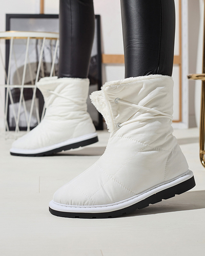 Bílá dámská obuv a'la snow boots Amirfu- Obuv