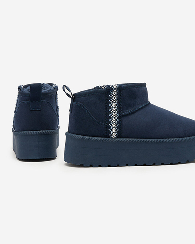 Royalfashion Světle hnědé dámské boty a'la snow boots s ornamentem Parisela