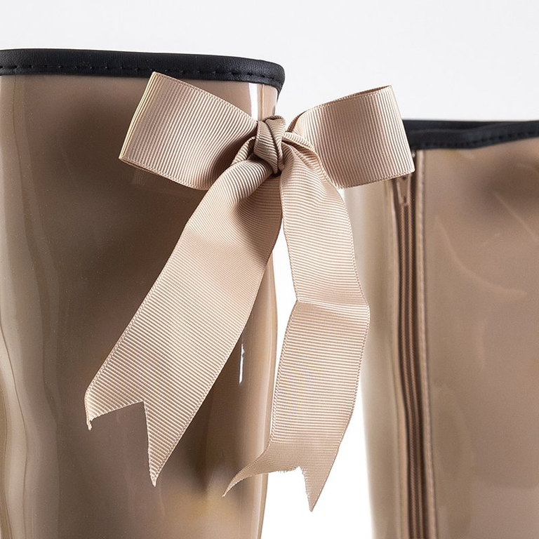 Béžové dámské holínky na klínu Genofa - Obuv