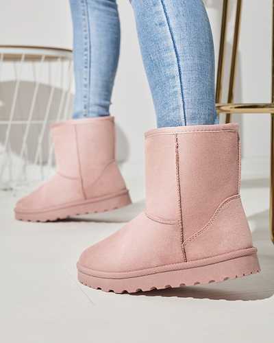 Жіночі утеплені снігоступи з екозамші рожевого кольору Xetik - Взуття