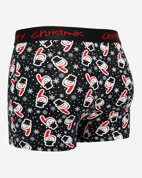 Різдвяні чоловічі труси-боксери Royalfashion чорні