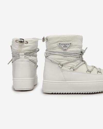 Royalfashion Dětské nazouvací boty a'la snow boots v bílé barvě Asifa
