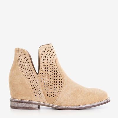 Hnědé boty na vnitřním klínu a'la kovbojské boty Besiks- obuv