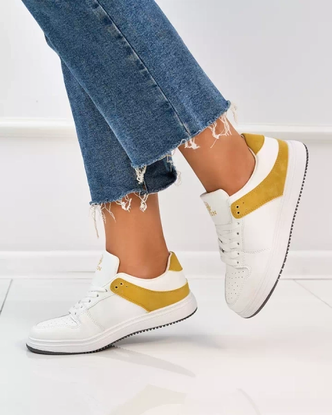 Royalfashion Mustard white dámská sportovní obuv Elevace