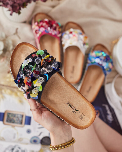 Royalfashion Dámské žabky Loassa s kamínky