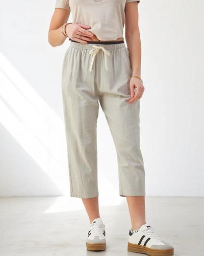 Royalfashion Bavlněné široké kalhoty pro ženy s páskem