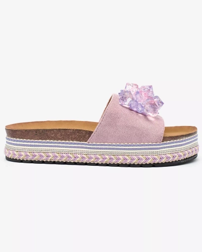 Жіночі шльопанці Royalfashion з кристалами фіолетового кольору Bollah