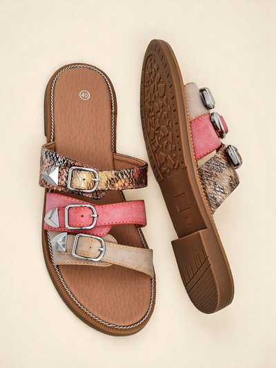 Royalfashion Жіночі шльопанці на плоскій підошві Snake Chic