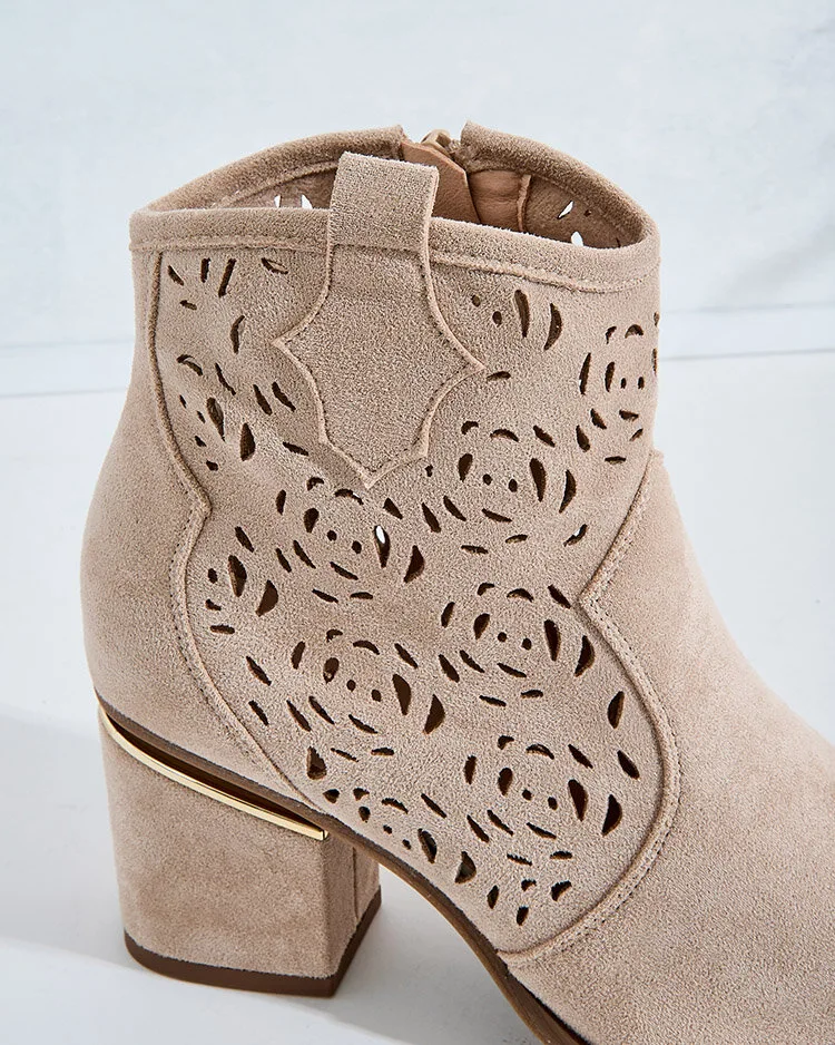 Royalfashion Ažurové nízké kozačky na jehle Womir