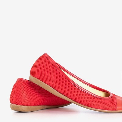 Červené síťované baleríny Palmolina - Obuv