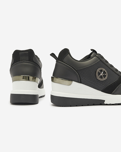 OUTLET Чорні жіночі спортивні кросівки на підборах Amiley- Footwear