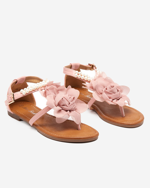Рожеві жіночі босоніжки з квіткою Amerile