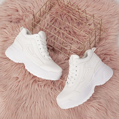 Білі кросівки на грубій підошві American - Взуття