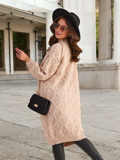Royalfashion Pletený ženský pončový svetr