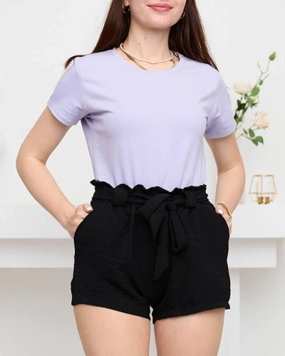 Чорні жіночі шорти з тканини