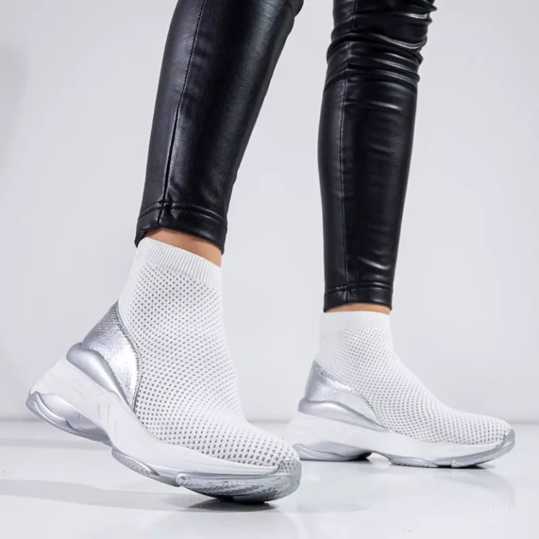OUTLET Bílé vysoké sportovní boty Lupin - Footwear