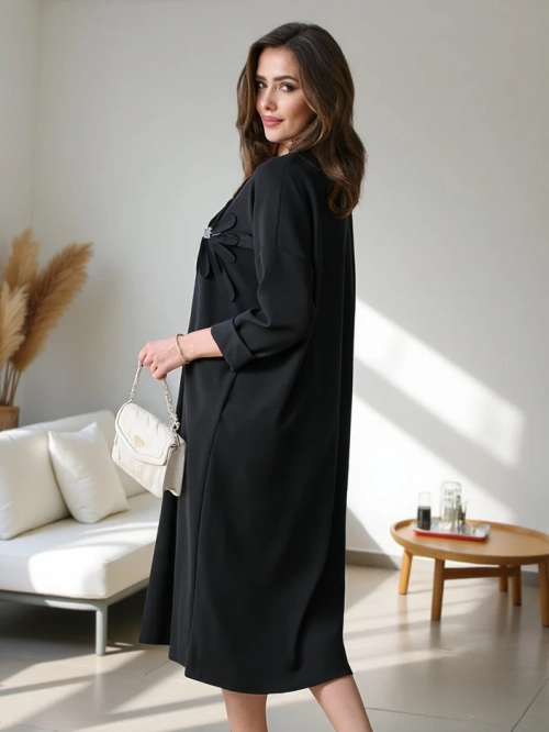 Royalfashion Жіноча міні-сукня з великим розміром та квіткою