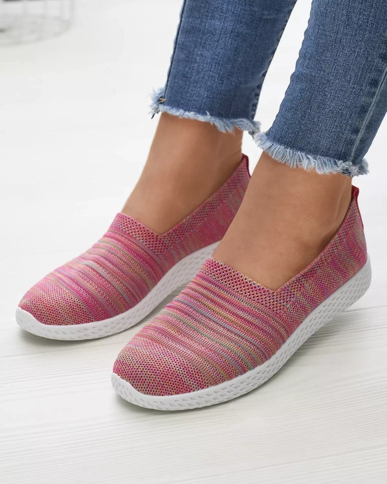 OUTLET Barevné růžové dámské slip on tenisky Covvu- Obuv
