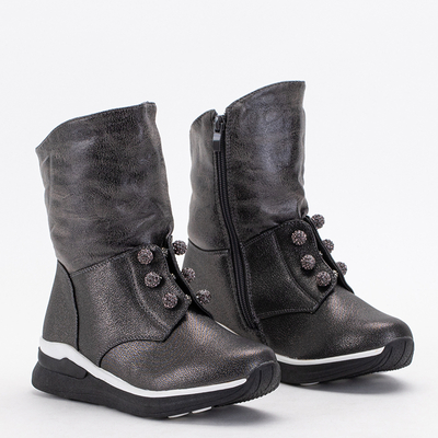 Дитячі черевики з графіту з фіанітами Kositi - Взуття