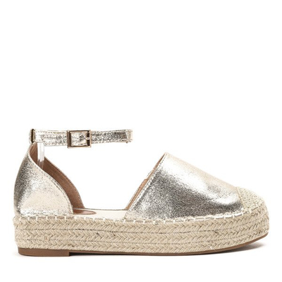 Zlaté espadrily na platformě Qitina - Obuv 1
