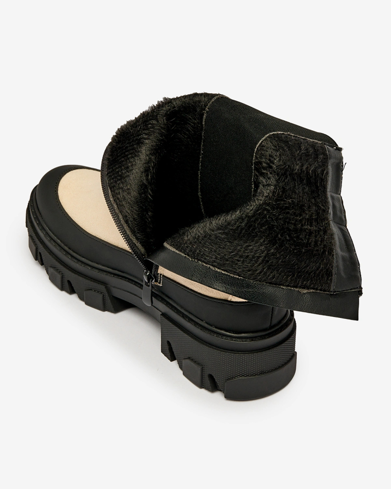 OUTLET Royalfashion Béžové dámské vysoké zateplené boty Soft Way